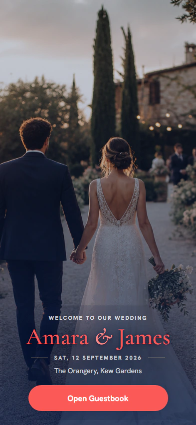 Photography Led wedding website template